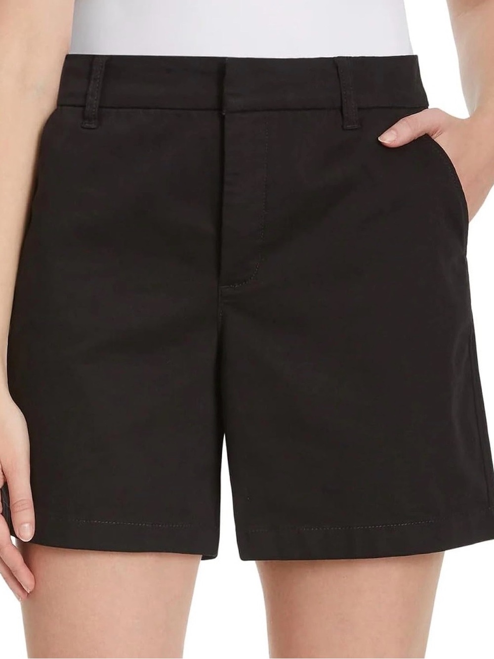 Gloria Vanderbilt Classic Black Women's Chino Shorts Size 8 NWT 5” Inseam